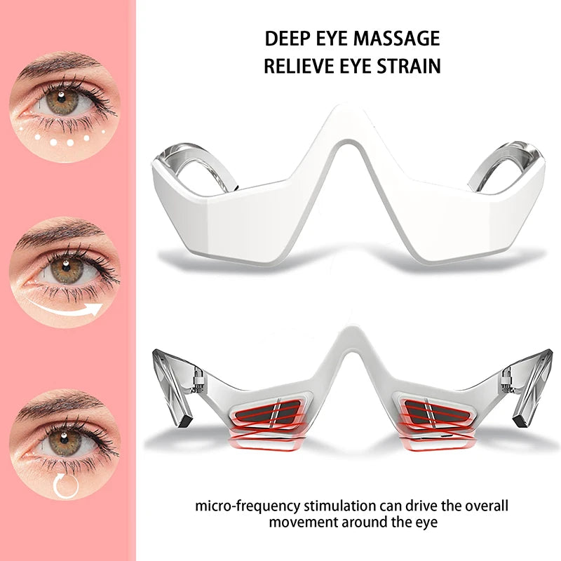 VivoEye® Under-Eye Red Light Therapy Eye Massager Relieves Eye Fatigue Eyes Massage Glasses Eye Fatigue Relief Massager Under-Eye Glasses Massager